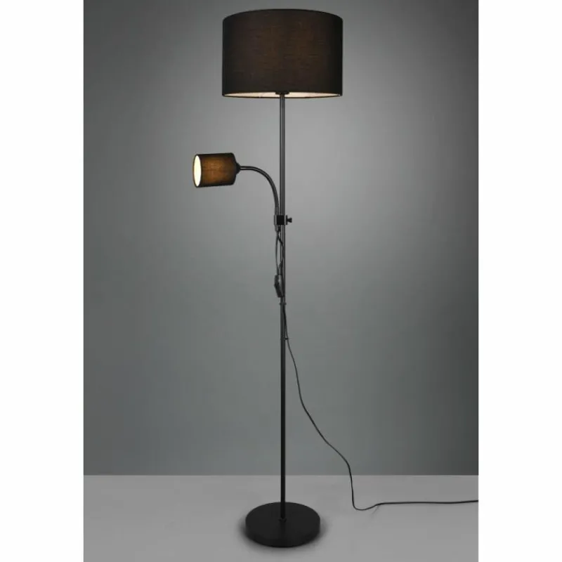 Lampes En Tissu-Luminaires Reality Lampadaire Reality Owen Noir, 2 lumières