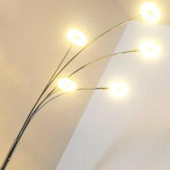 Luminaires Reality Lampadaire Reality Rennes LED Chrome, 5 lumières* Lampadaires Et Lampes Sur Pied