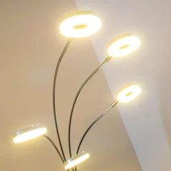 Luminaires Reality Lampadaire Reality Rennes LED Chrome, 5 lumières* Lampadaires Et Lampes Sur Pied