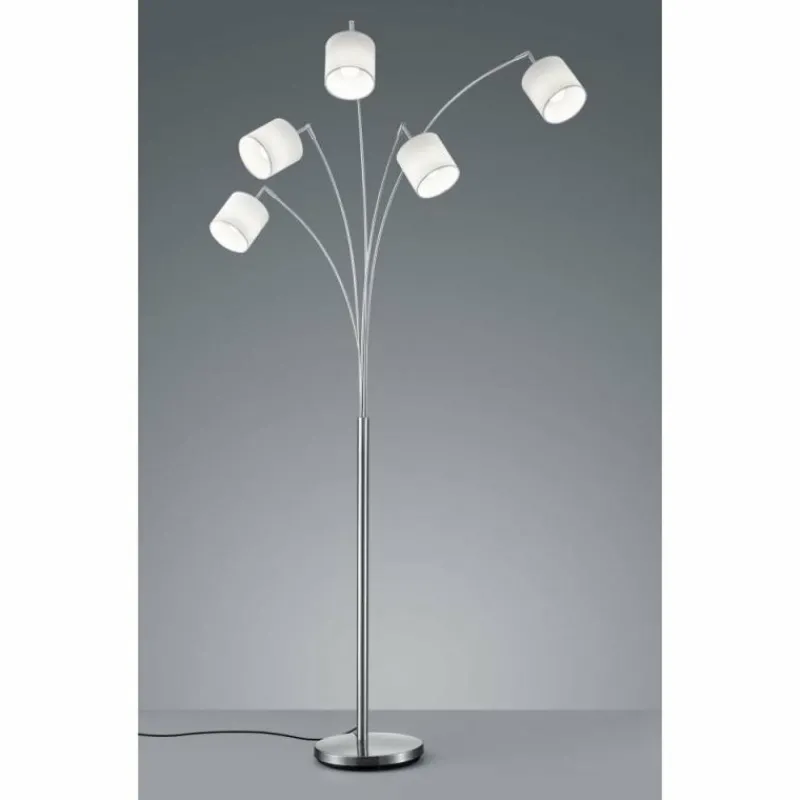 Luminaires Reality Lampadaire Reality TOMMY Nickel mat, 5 lumières* Lampadaires Et Lampes Sur Pied