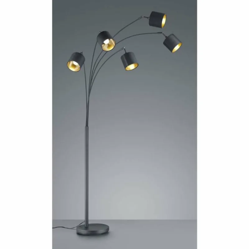 Luminaires Reality Lampadaire Reality TOMMY Noir, 5 lumières* Lampadaires Et Lampes Sur Pied