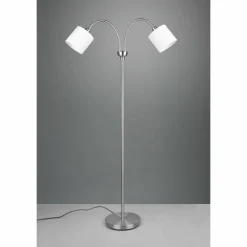 Lampes En Tissu-Luminaires Reality Lampadaire Reality Tommy Nickel mat, 2 lumières