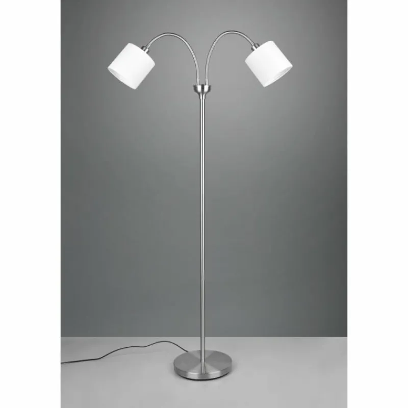 Lampes En Tissu-Luminaires Reality Lampadaire Reality Tommy Nickel mat, 2 lumières