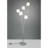 Lampes En Tissu-Luminaires Reality Lampadaire Reality Tommy Nickel mat, 5 lumières