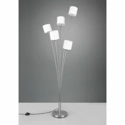 Lampes En Tissu-Luminaires Reality Lampadaire Reality Tommy Nickel mat, 5 lumières