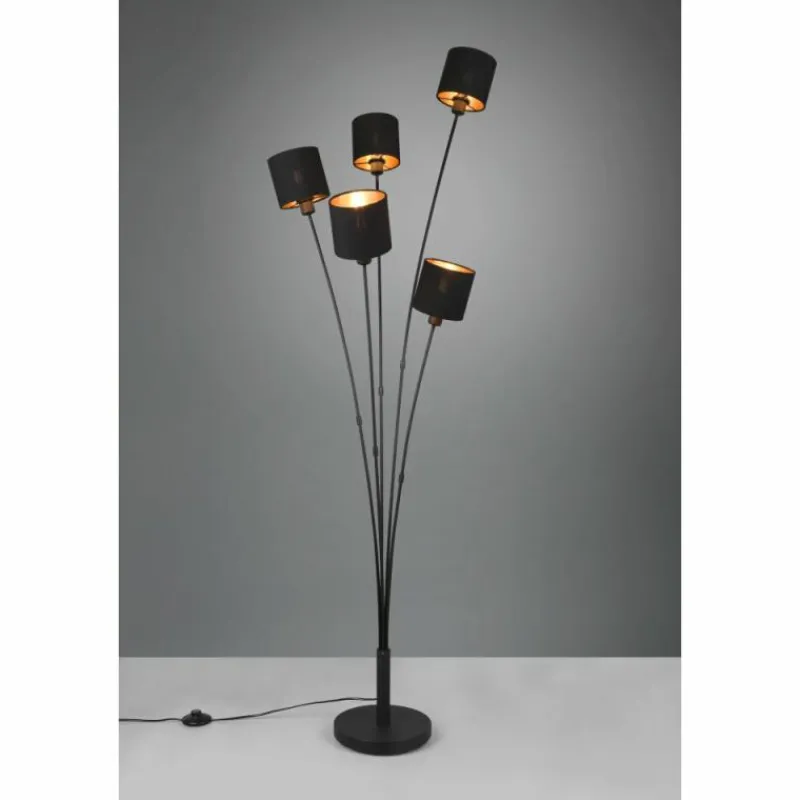 Lampes En Tissu-Luminaires Reality Lampadaire Reality Tommy Noir, 5 lumières