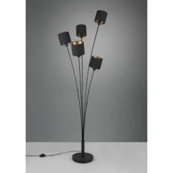 Lampes En Tissu-Luminaires Reality Lampadaire Reality Tommy Noir, 5 lumières