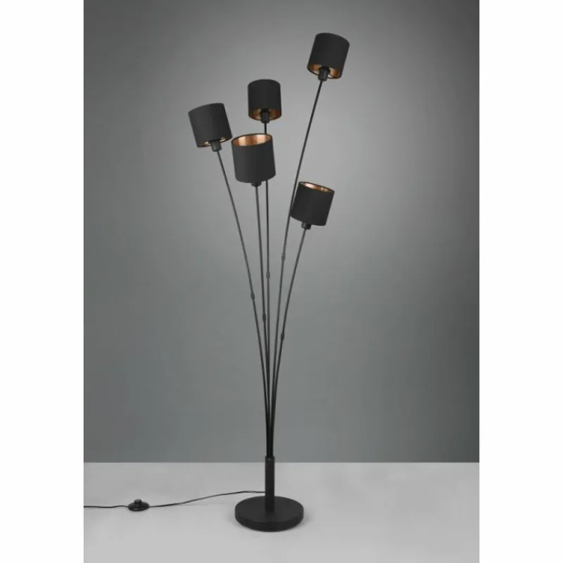 Lampes En Tissu-Luminaires Reality Lampadaire Reality Tommy Noir, 5 lumières