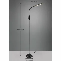 Luminaires Reality Lampadaire Reality TORO LED Noir, 1 lumière* Éclairage Led