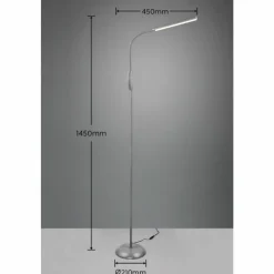 Luminaires Reality Lampadaire Reality TORO LED Gris, 1 lumière* Lampadaires Et Lampes Sur Pied