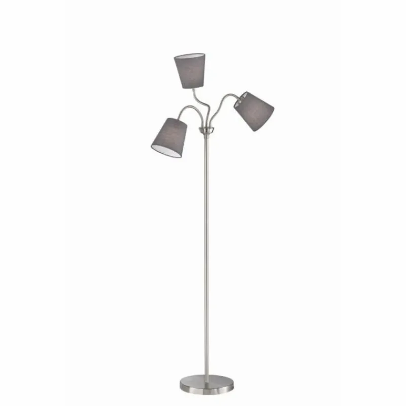 Luminaires Reality Lampadaire Reality WINDU Nickel mat, 3 lumières* Lampadaires Et Lampes Sur Pied