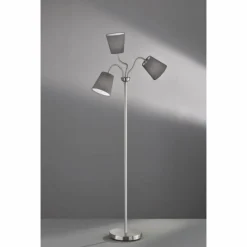 Luminaires Reality Lampadaire Reality WINDU Nickel mat, 3 lumières* Lampadaires Et Lampes Sur Pied