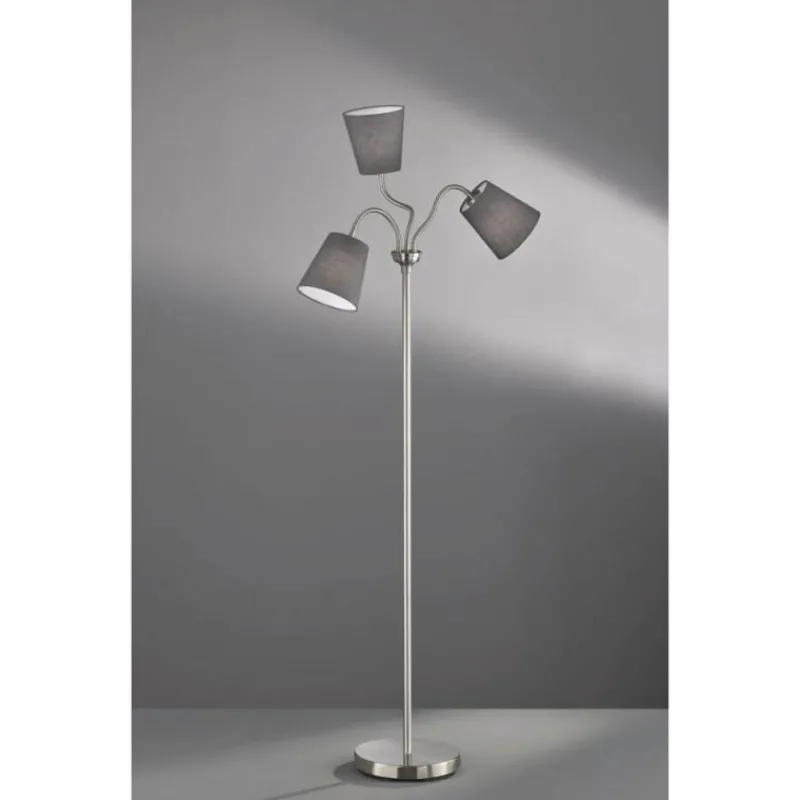 Luminaires Reality Lampadaire Reality WINDU Nickel mat, 3 lumières* Lampadaires Et Lampes Sur Pied