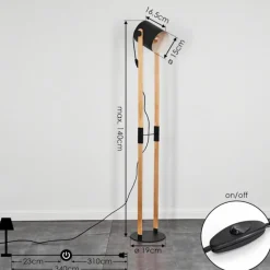 Lampes Vintages & Rétros-hofstein Lampadaire Rebbenas Brun, Noir, 1 lumière