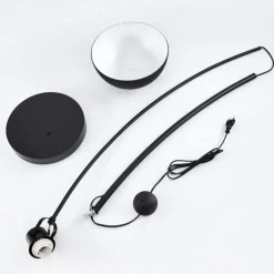 Lampes Industrielles-hofstein Lampadaire Recife Noir, 1 lumière