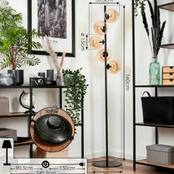 hofstein Lampadaire Remaisnil Ambre, 5 lumières