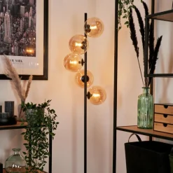 hofstein Lampadaire Remaisnil Ambre, 5 lumières