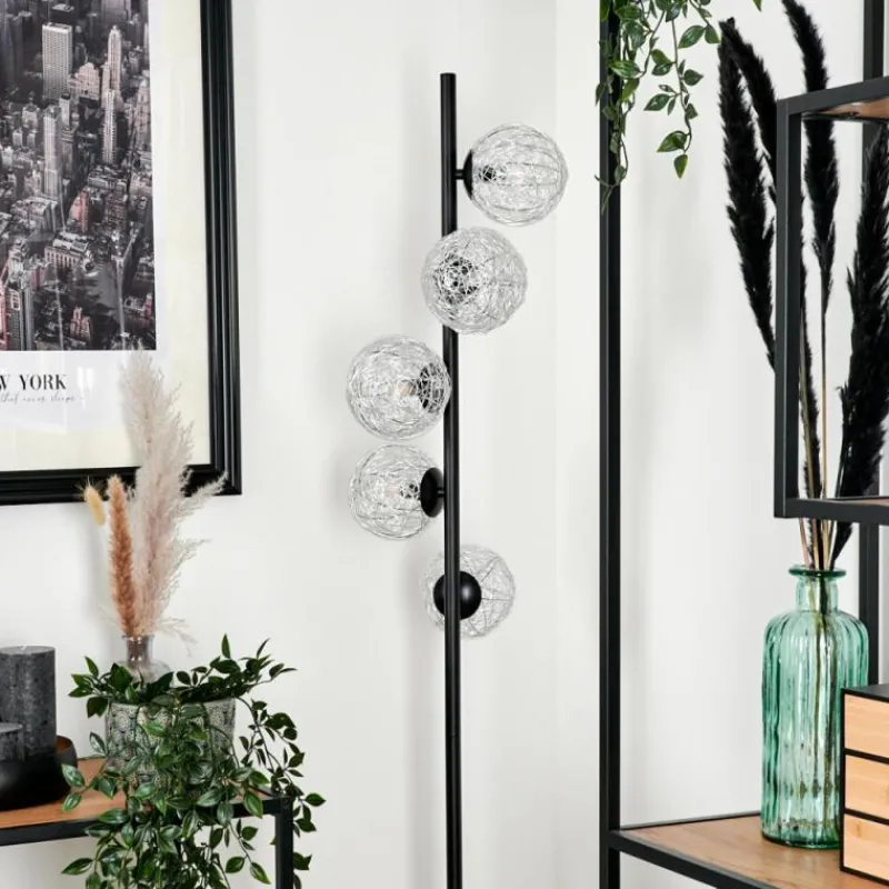 Lampes À Boules-hofstein Lampadaire Remaisnil Argenté, 5 lumières