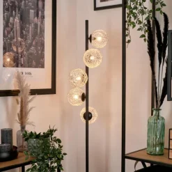 Lampes À Boules-hofstein Lampadaire Remaisnil Argenté, 5 lumières