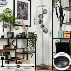 hofstein Lampadaire Remaisnil Clair, Fumé, 5 lumières