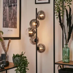 hofstein Lampadaire Remaisnil Clair, Fumé, 5 lumières