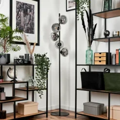 hofstein Lampadaire Remaisnil Clair, Fumé, 5 lumières