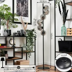 hofstein Lampadaire Remaisnil Fumé, 6 lumières