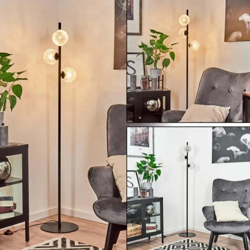 hofstein Lampadaire Remaisnil Noir, 3 lumières* Lampadaires Et Lampes Sur Pied