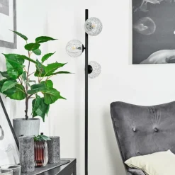 hofstein Lampadaire Remaisnil Noir, 3 lumières* Lampadaires Et Lampes Sur Pied