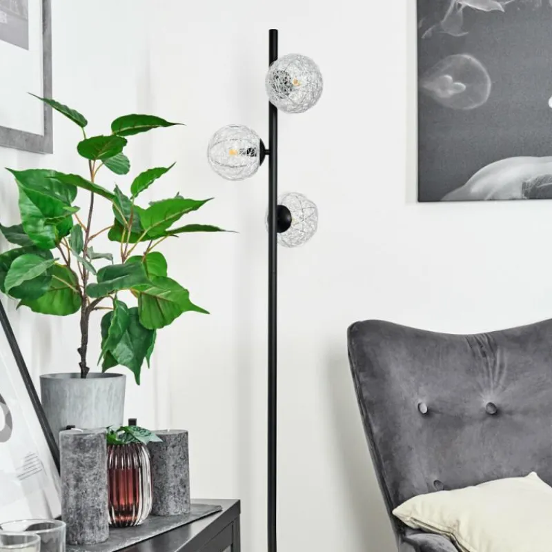 hofstein Lampadaire Remaisnil Noir, 3 lumières* Lampadaires Et Lampes Sur Pied