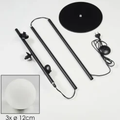 hofstein Lampadaire Remaisnil Noir, 3 lumières