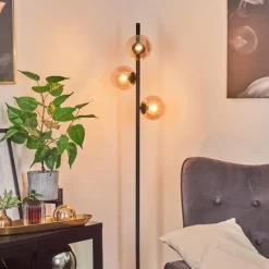 hofstein Lampadaire Remaisnil Noir, 3 lumières