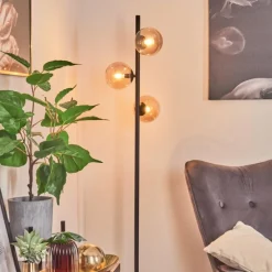 hofstein Lampadaire Remaisnil Noir, 3 lumières