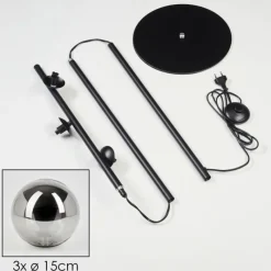 hofstein Lampadaire Remaisnil Noir, 3 lumières