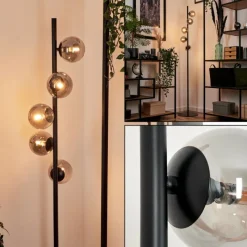 hofstein Lampadaire Remaisnil Noir, 5 lumières