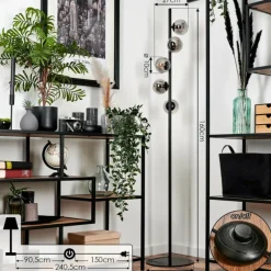 hofstein Lampadaire Remaisnil Noir, 5 lumières