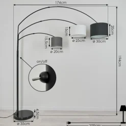 Lampes En Tissu-hofstein Lampadaire Renfrew Noir, 3 lumières