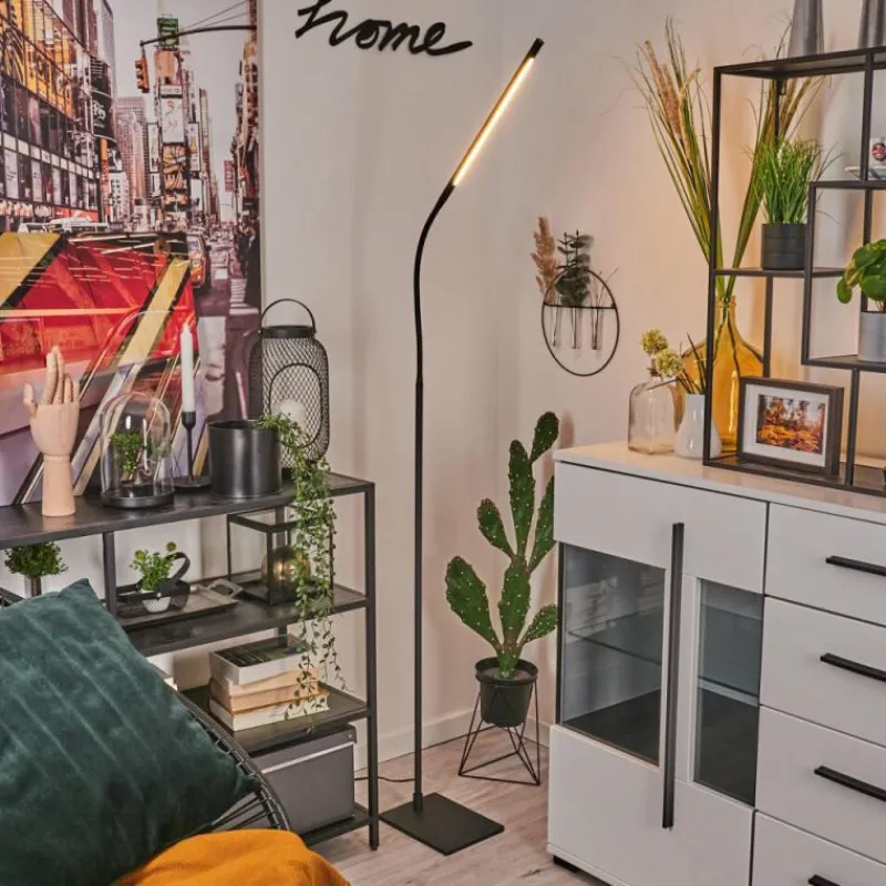 hofstein Lampadaire Reuland LED Noir, 1 lumière