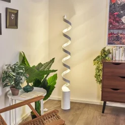 hofstein Lampadaire Rezat LED Argenté, Blanc, 1 lumière