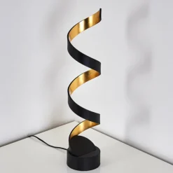 Lampes Dorées-hofstein Lampadaire Rezat LED Noir doré, 1 lumière