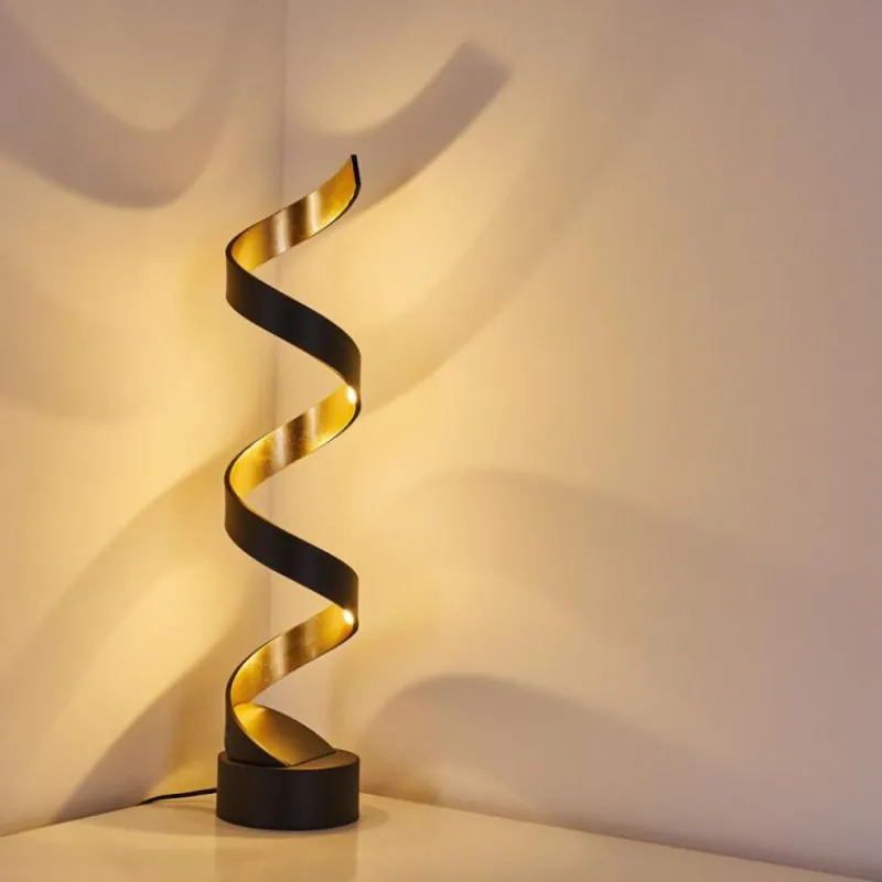 Lampes Dorées-hofstein Lampadaire Rezat LED Noir doré, 1 lumière