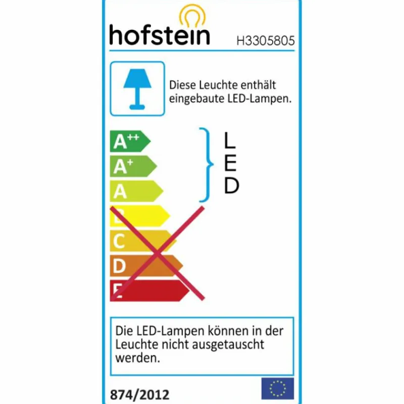 Lampes Dorées-hofstein Lampadaire Rezat LED Noir doré, 1 lumière
