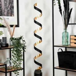 Lampes Art Déco-hofstein Lampadaire Rezat LED Noir doré, 1 lumière