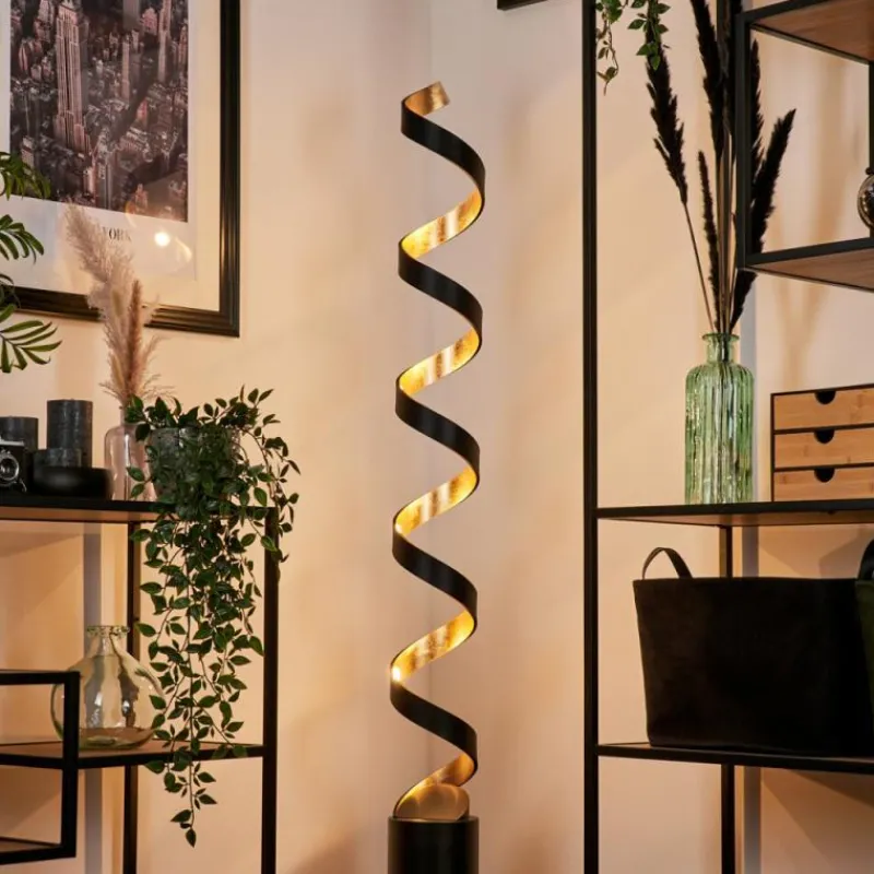 Lampes Art Déco-hofstein Lampadaire Rezat LED Noir doré, 1 lumière