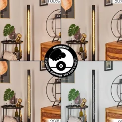 Lampes En Bois-hofstein Lampadaire Rodeche LED Laiton, Noir, 1 lumière