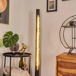 Lampes En Bois-hofstein Lampadaire Rodeche LED Laiton, Noir, 1 lumière