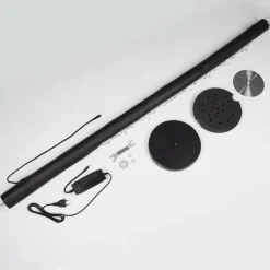 hofstein Lampadaire Rodeche LED Nickel mat, Noir, 1 lumière