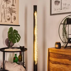 hofstein Lampadaire Rodeche LED Nickel mat, Noir, 1 lumière