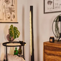 hofstein Lampadaire Rodeche LED Nickel mat, Noir, 1 lumière