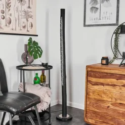 hofstein Lampadaire Rodeche LED Nickel mat, Noir, 1 lumière